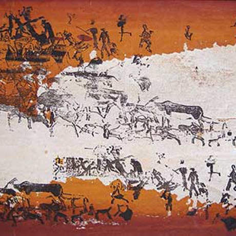 Jäger und Sammler (2002), Gouache auf Karton, 30x40
